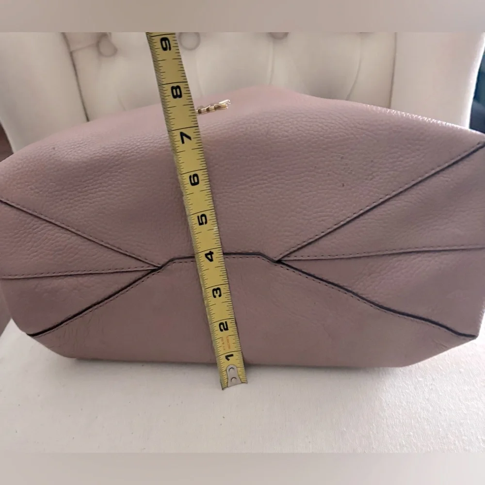 Michael Kors Junie pebbled leather hobo shoulder bag pinkish beige